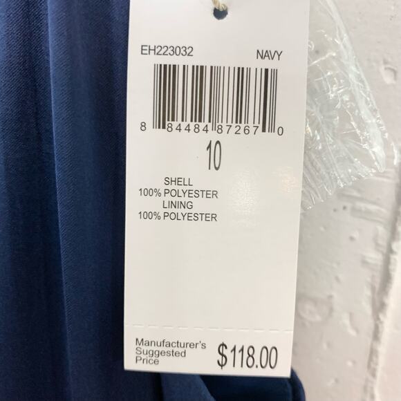 Elie Tahari Womens Blouson Ruffle Halter Midi Dress Blue Sleeveless Size 10 - Picture 6 of 16